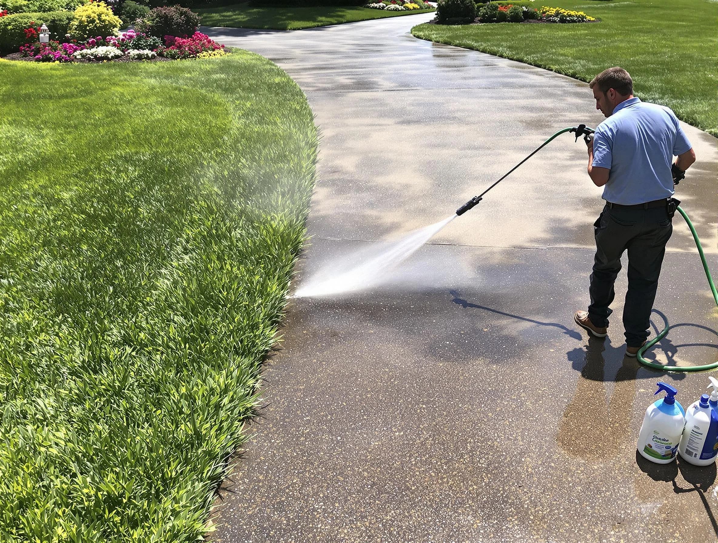 Before and after pressure washing by Avon Lake Power Washing in Avon Lake