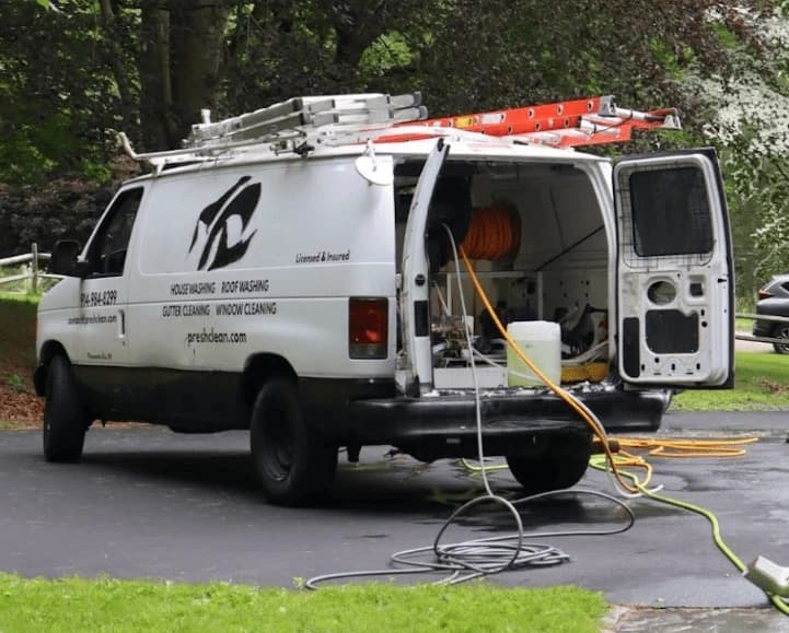 Avon Lake Power Washing professionals cleaning commercial fleet in Avon Lake